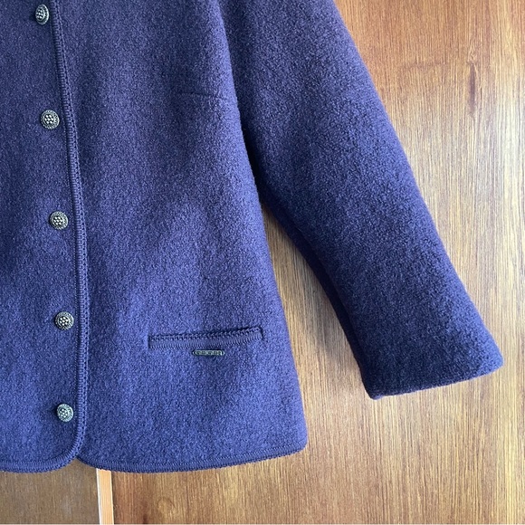 💜 Vintage PURPLE Geiger Wool Cardigan /Jacket 💜 - Picture 6 of 7